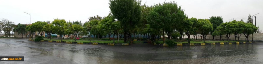 محیط آموزشکده بعد از بارندگی